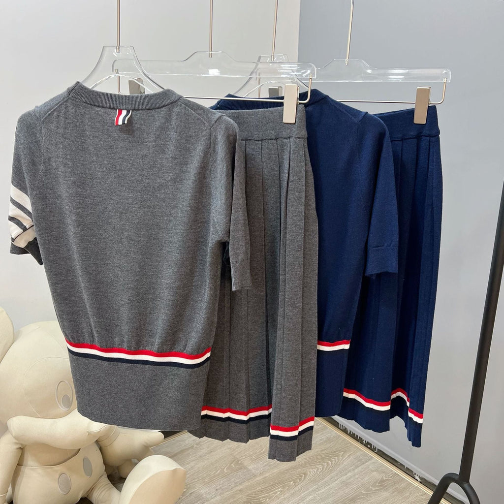 Thom Browne Women's T-Shirt & Midi Skirt Set
